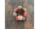 Bracelet Kim gris-beige-rose en ivoire végétal