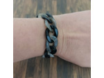 Bracelet gros maillons gris/noir argenté 22mm