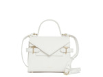 Le Tanneur Emilie Petit sac à main double rabat en Cuir grainé T Craie