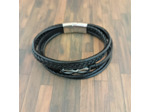 Bracelet cuir hommes 5 lanières infini