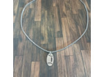Chaîne & pendentif ballon de rugby en acier inoxydable