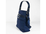 Lancaster Basic Verni Sac Porté Epaule et Travers 514-60 Bleu Foncé