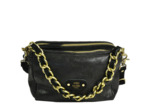 Mila Louise Mama PG2 Sac Trotteur Toile Garnie Cuir Noir