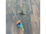 Pendule orgonite citrine/péridot/aventurine/turquoise/lapis lazuli/corail...