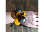Bracelet Flora marron-jaune en ivoire végétal