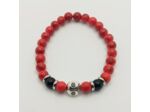 Bracelet enfant jade rouge/obsidienne/coccinelle