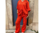 PANTALON ORANGE BRODÉ