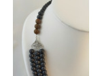collier triple bois noir/bois zébré