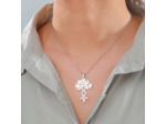 Pendentif arbre de vie infini en acier inox.