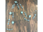 Collier long bleu ciel perles de verre