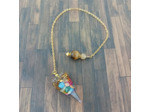 Pendule orgonite corail/œil de tigre/citrine