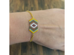 Bracelet miyuki/acier inoxydable doré