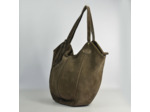 Mila Louise Mine V Sac shopping Cuir Fumé Kaki