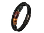 Bracelet cuir et 3 pierres naturelles
