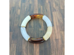 Bracelet tube tons marron beige blanc doré 36mm
