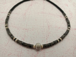 Collier homme en pierres naturelles labradorite/noir/greige