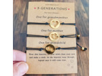 3 bracelets 3 génération cœur doré