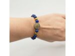 Bracelet lapis lazuli/hématite, perle tibétaine