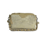 Mila Louise Mama W Sac Trotteur Cuir Tressé Pailleté Crème