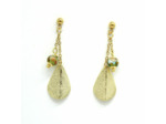 Boucles d'oreilles feuille et perle Murano – Salvia