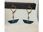 B.O. origami petit bateau bleu foncé