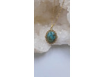 Collier turquoise tibétaine plaqué or olpa675