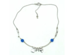 Collier famille bleu argenté