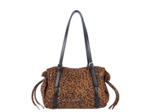 Lancaster Velvet Emma Sac Porté Epaule 518-096 Aspect Suédine Camel Léopard