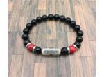 Bracelet "Amour" Obsidienne/Turquoise rouge