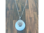 Pendentif opale blanc/fleur de vie