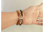 Bracelet triple en perles nacrée 3 couleurs