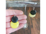 Boucles d'oreilles Alexia noir-anis en ivoire végétal