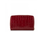 Lancaster Exotic Croco Irisé Portefeuille Compagnon Cuir Croco 124-12 Carmin