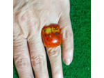 Bague orange-jaune en ivoire végétal