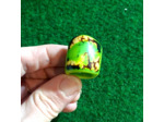 Bague verte en ivoire végétal