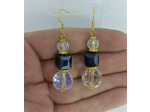 B.O. en perles de verre cristal/bleu foncé/doré