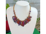 Collier Pervenche pourpre-violet en ivoire végétal