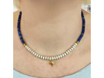 Tour de cou lapis lazuli/turquoise blanc/hématite étoile