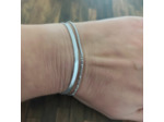 Bracelet acier Inox maille serpent 2 rangs Argenté