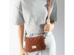 Woomen Lotier Sac bandoulière velours alvéolé Terracotta