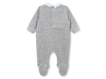 Pyjama velours plastron gris du 3 au 18 mois