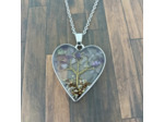 Pendentif arbre de vie résine/pierres naturelles cœur 7