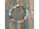 Bracelet en pierres naturelles brutes doré ou argenté