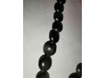 Collier obsidienne oeil céleste perles plates 45cm