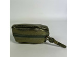 Farfouillette Petit Porte-Monnaie En Cuir Effet Froissé Brillant Olive