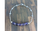 Bracelet-chaîne croix améthyste