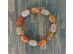 Bracelet en agate orange grosses perles