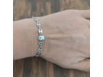 Bracelet grain de café et œil porte bonheur en acier inoxydable