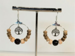B.O. arbre de vie argenté/perles de bois et de coco