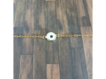 Bracelet donuts nacre et chaîne acier inoxydable doré